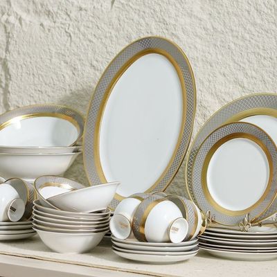 Royal Feast 44-Piece Premium Fine Porcelain Dinner Set-Serve 8