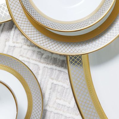 Royal Feast 44-Piece Premium Fine Porcelain Dinner Set-Serve 8