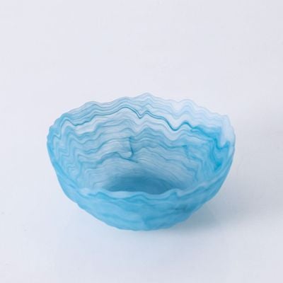 Youthful Bite Glass Bowl Blue 15X15X7Cm