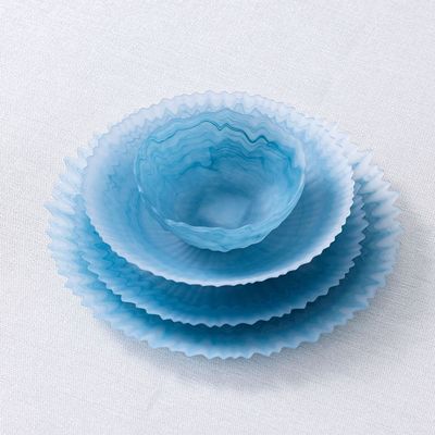 Youthful Bite Glass Bowl - Blue - 15x15x7 cm