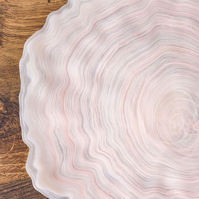 Youthful Bite Glass Plate - Flesh Pink - 21x21x2 cm