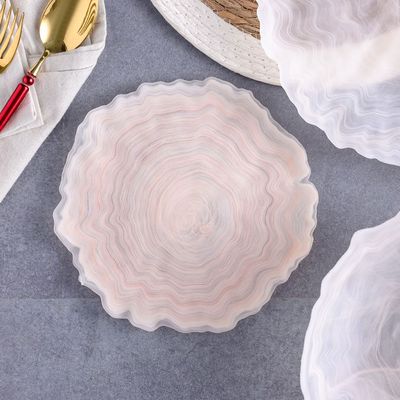 Youthful Bite Glass Plate - Flesh Pink - 21x21x2 cm