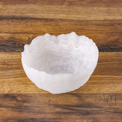 Youthful Bite Glass Bowl - Flesh Pink - 15x15x7 cm