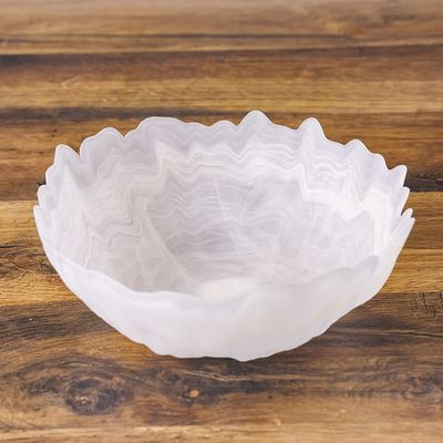 Youthful Bite Glass Bowl - Flesh Pink - 25x25x10 cm