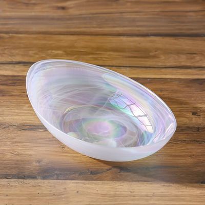 Youthful Bite Glass Bowl White Luster 30.5X19X8Cm