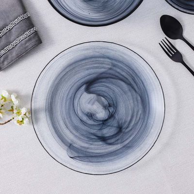 Youthful Bite Glass Plate - Black - 32x32x2 cm