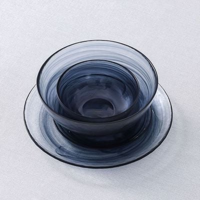 Youthful Bite Glass Bowl Black 25X25X10Cm