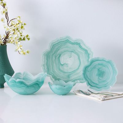 Youthful Bite Glass Bowl - Green - 24.2x24.2x11.3 cm