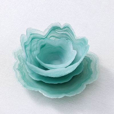 Youthful Bite Glass Bowl - Green - 24.2x24.2x11.3 cm