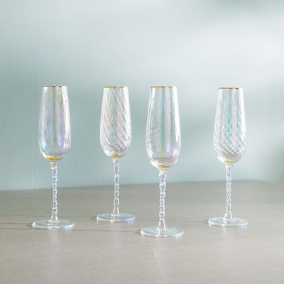 Youthfulbite 4-Piece Flute Glass Set 270Ml