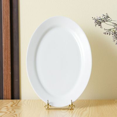 Horeca Porcelain Oval Plate - White - 36 CM