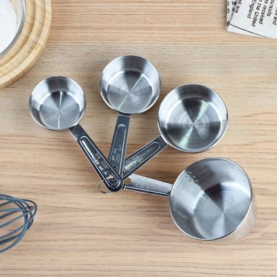 Chef's Delight 4-Piece Stainless Steel Measuring Cup Set 60,80,120,235Ml