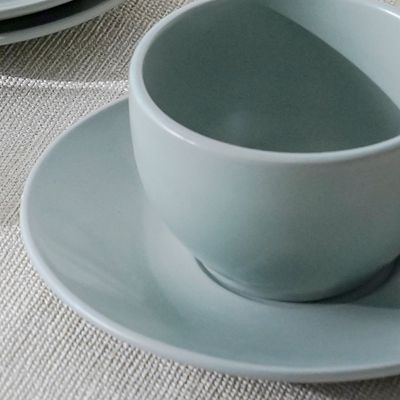 Apollo 8-Piece Stoneware Tea Cup & Saucer 250ml 