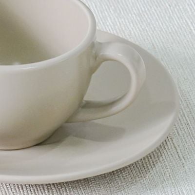 Apollo 8-Piece Stoneware Tea Cup & Saucer 250ml 