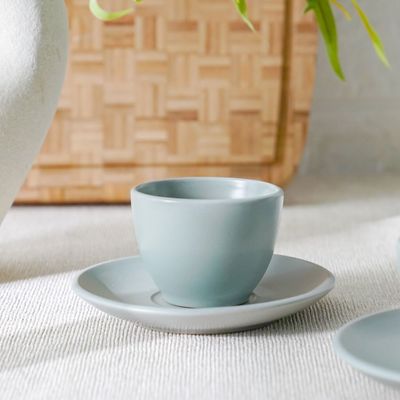 Apollo 8-Piece Stoneware Coffee Cup & Saucer 90ml 