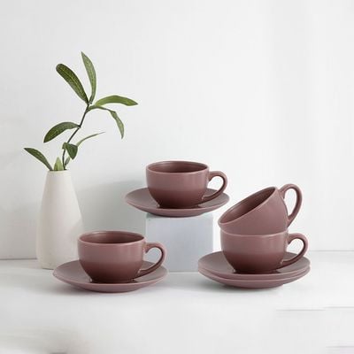 Apollo 8-Piece Stoneware Coffee Cup & Saucer 90ml 