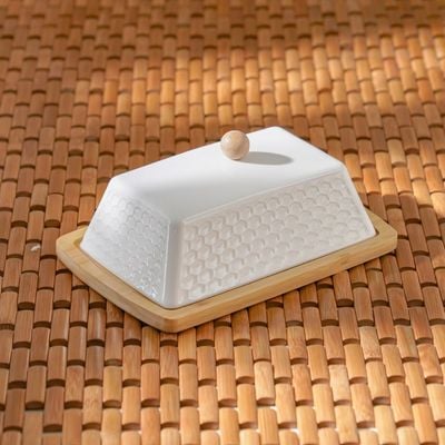 Princess 2-Pc Butter Dish - White - 20.8x14x8.5 cm