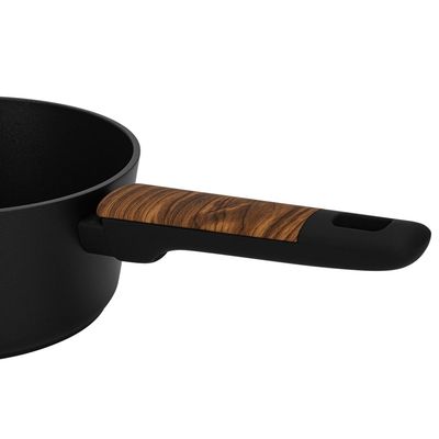 Fissman Sauce Pan Feorella 16X8.5Cm/1.45 Ltr With Glass Lid With Induction Bottom (Aluminium With Non-Stick Coating)