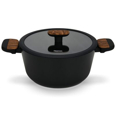 Fissman Stockpot Feorella 20X10Cm/2.67 Ltr With Glass Lid With Induction Bottom (Aluminium With Non-Stick Coating)