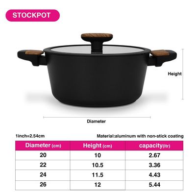 Fissman Stockpot Feorella 20X10Cm/2.67 Ltr With Glass Lid With Induction Bottom (Aluminium With Non-Stick Coating)