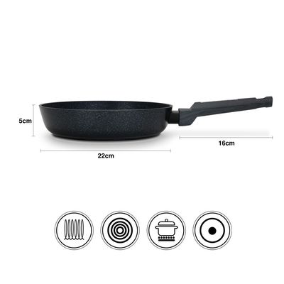 Fissman Frying Pan Ferro 22X5.0Cm With Induction Bottom (Aluminium With Non-Stick Coating)