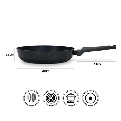 Fissman Frying Pan Ferro 26X5.5Cm With Induction Bottom (Aluminium With Non-Stick Coating)