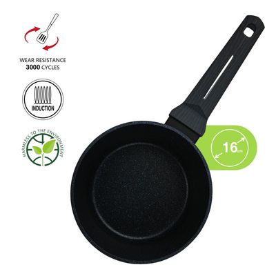 Fissman Sauce Pan Ferro 16X8.5Cm/1.45 Ltr Without Glass Lid With Induction Bottom (Aluminium With Non-Stick Coating)