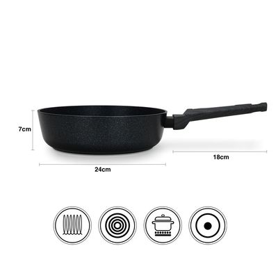 Fissman Deep Frying Pan Ferro 24X7Cm With Induction Bottom (Aluminium With Non-Stick Coating)