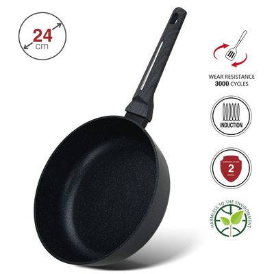 Fissman Deep Frying Pan Ferro 24X7Cm With Induction Bottom (Aluminium With Non-Stick Coating)