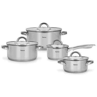 Fissman 8-Piece Cookware Set Federica With Glass Lids (Stainless Steel)