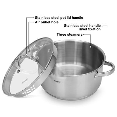 Fissman 8-Piece Cookware Set Federica With Glass Lids (Stainless Steel)