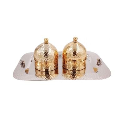 Avalon 3-Piece Tray With Pots 35X35X22 Cm Gold