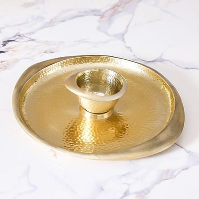 Avalon 2 In One Serving Bowl 39X33X7 Cm Gold