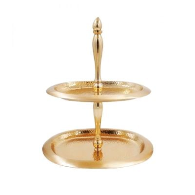 Avalon 2-Tier Ractangle Cake Stand 34X26X40 Cm Gold