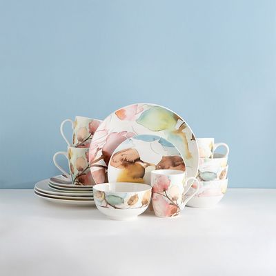 Youthful Bite 16-Piece New Bone China Dinner Set -Serves 4