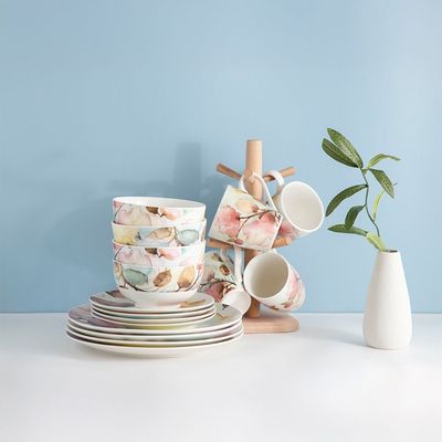 Youthful Bite 16-Piece New Bone China Dinner Set -Serves 4