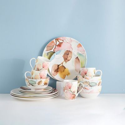 Youthful Bite 16-Piece New Bone China Dinner Set -Serves 4