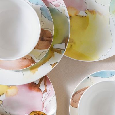 Youthful Bite 16-Piece New Bone China Dinner Set -Serves 4