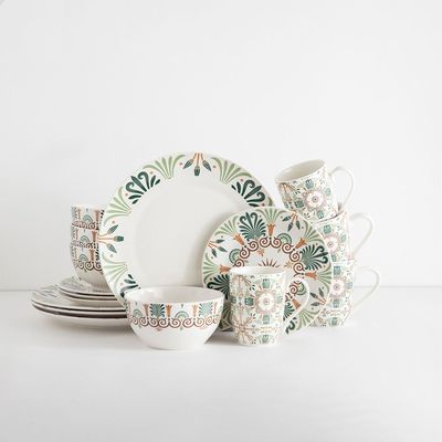 Youthful Bite 16-Piece New Bone China Dinner Set -Serves 4