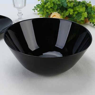 Essential Round Opal Salad Bowl Black 24Cm