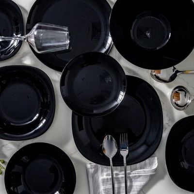 Essential Round Opal Salad Bowl Black 24Cm
