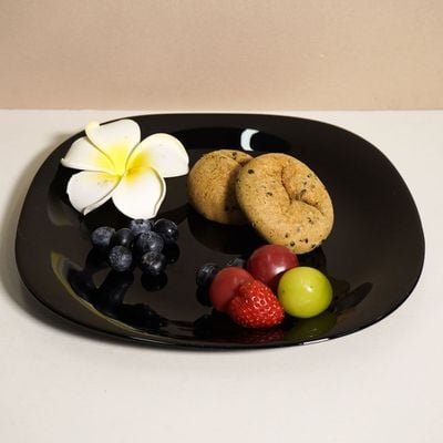 Essential Square Opal Dinner Plate Black 28Cm