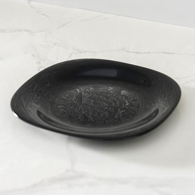 Essential Square Opal Side Plate Black 22Cm