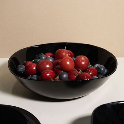 Essential Square Opal Salad Bowl Black 24Cm