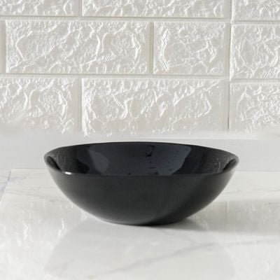 Essential Square Opal Salad Bowl Black 24Cm