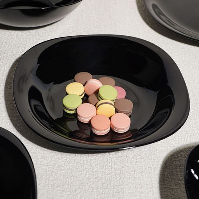 Essential Square Opal Soup Plate Black 23Cm