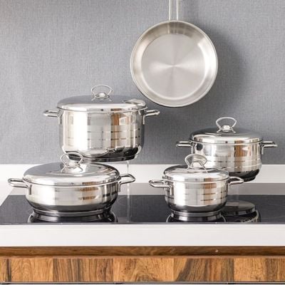 Diamond 9-Piece Stainless Steel Cookware Set