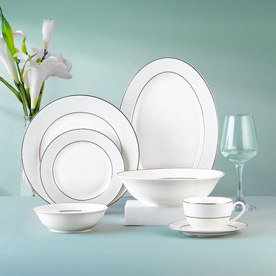 Tranquil 44-Piece New Bone China Dinner Set - Serve -8