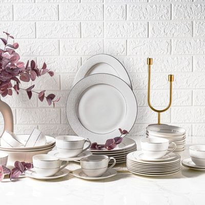 Elysian 44-Piece New Bone China Dinner Set - Serve -8