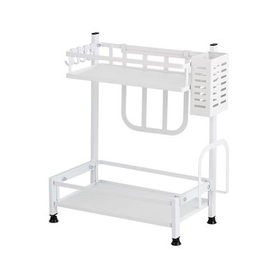 Atticus 2 Tier Spice Rack Organizer Countertop With Utensil Holder White 32.5X20X40Cm